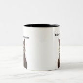 Funny Grumpy Katze in einer Robe und Kaffee Zweifarbige Tasse (Mittel)