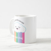 Funny Grumpy Kawaii Cloud and Rainbows Kaffeetasse (Vorderseite Links)