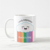 Funny Grumpy Kawaii Cloud and Rainbows Kaffeetasse (Links)