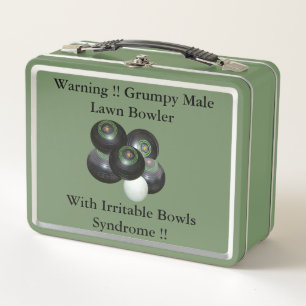 Funny Grumpy Lawn Bowler, Metal Lunch Box