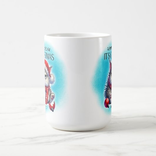 Funny Grumpy Mad Kitty Christmas | Coffee Mug Kaffeetasse (Mittel)