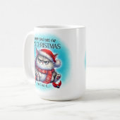 Funny Grumpy Mad Kitty Christmas | Coffee Mug Kaffeetasse (Vorderseite Links)