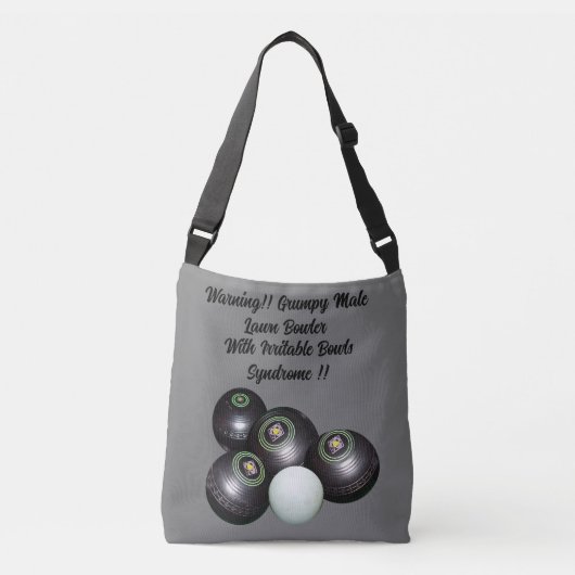 Funny Grumpy Male Lawn Bowler, Crossbody Bag Tragetaschen Mit Langen Trägern (Vorderseite)