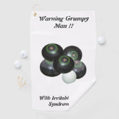 Funny Grumpy Man at Lawn Bowls Design, Golfhandtuch (Insitu)