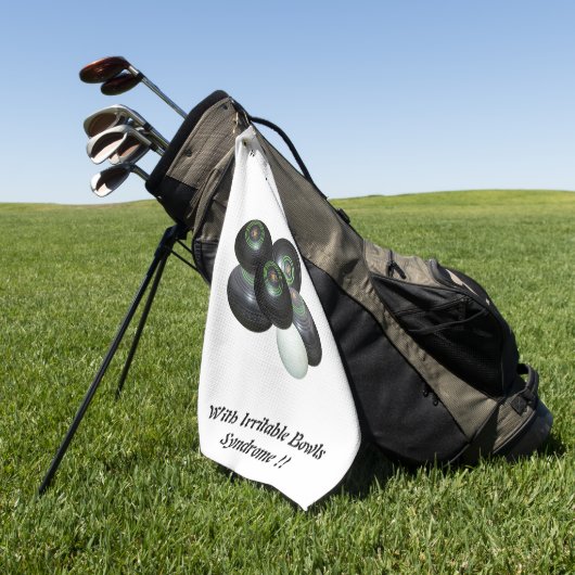 Funny Grumpy Man at Lawn Bowls Design, Golfhandtuch (Gras)