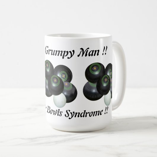 Funny Grumpy Man at Lawn Bowls Design, Kaffeetasse (VorderseiteRechts)