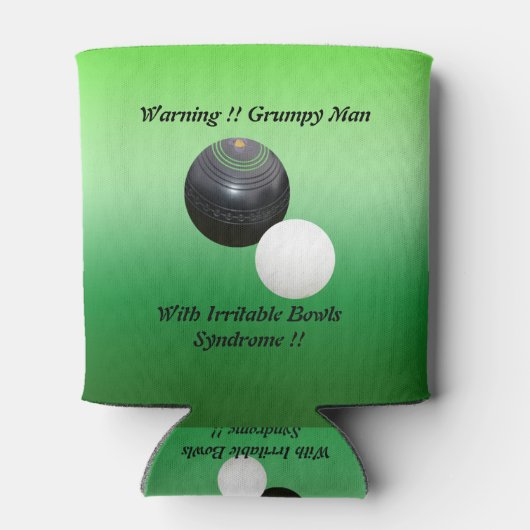 Funny Grumpy Man at Lawn Bowls, Dosenkühler (Rückseite)