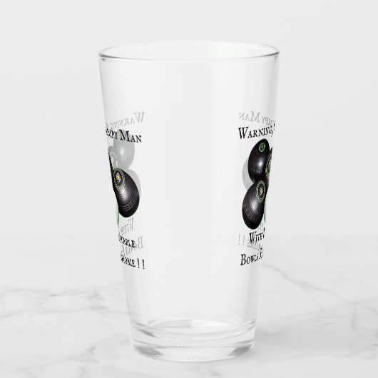 Funny Grumpy Man Lawn Bowler, Glas (Links)