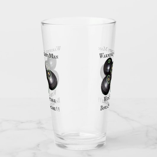 Funny Grumpy Man Lawn Bowler, Glas (Rechts)