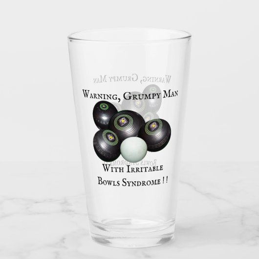 Funny Grumpy Man Lawn Bowler, Glas (Vorderseite)