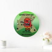 Funny Grumpy Man Lawn Bowls Design, Große Wanduhr (Zuhause)