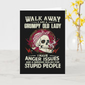 Funny Grumpy Old Lady cardWalk Away I Am A Grumpy  Karte (Gelbe Blume)