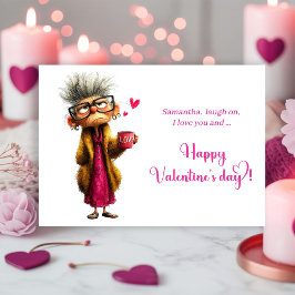 Funny Grumpy Old Lady Valentine Card Humor Feiertagskarte