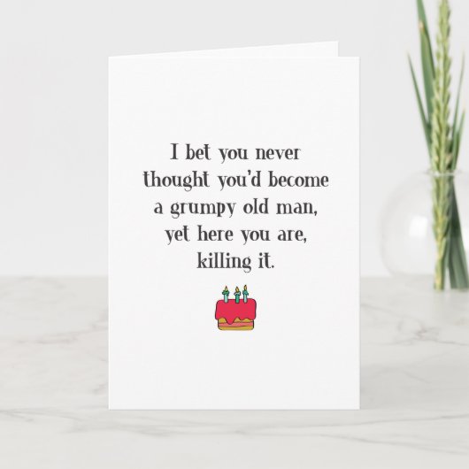 Funny Grumpy Old Man Birthday Karte (Vorderseite)