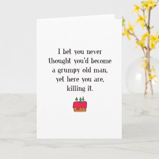 Funny Grumpy Old Man Birthday Karte (Gelbe Blume)