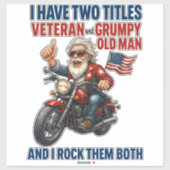 Funny Grumpy Old Man Veteran Motorrad Aufkleber (Blatt)