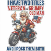 Funny Grumpy Old Man Veteran Motorrad Aufkleber (Vorderseite)