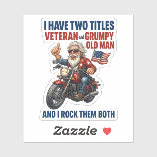 Funny Grumpy Old Man Veteran Motorrad Aufkleber (Blatt)