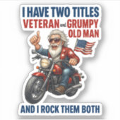 Funny Grumpy Old Man Veteran Motorrad Aufkleber (Vorderseite)