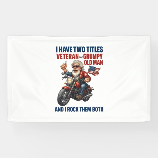 Funny Grumpy Old Man Veteran Motorrad Banner (Horizontal)