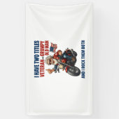 Funny Grumpy Old Man Veteran Motorrad Banner (Vertikal)