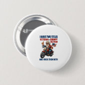 Funny Grumpy Old Man Veteran Motorrad Button (Vorne & Hinten)