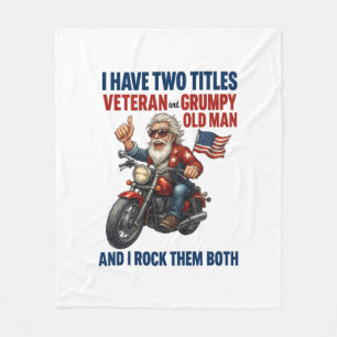 Funny Grumpy Old Man Veteran Motorrad Fleecedecke