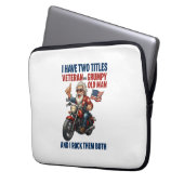 Funny Grumpy Old Man Veteran Motorrad Laptopschutzhülle (Vorderseite Links)