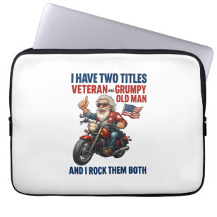 Funny Grumpy Old Man Veteran Motorrad Laptopschutzhülle