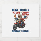 Funny Grumpy Old Man Veteran Motorrad Schaumweinetikett (Einzelnes Label)