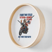 Funny Grumpy Old Man Veteran Motorrad Uhr (Winkel)