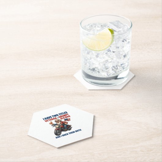 Funny Grumpy Old Man Veteran Motorrad Untersetzer (Vor Ort)