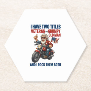Funny Grumpy Old Man Veteran Motorrad Untersetzer