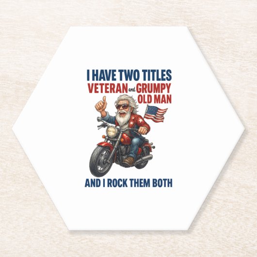 Funny Grumpy Old Man Veteran Motorrad Untersetzer (Vorderseite)