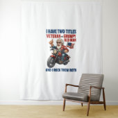 Funny Grumpy Old Man Veteran Motorrad Wandteppich (Beispiel)