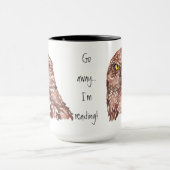 Funny Grumpy Owl, geh weg, ich lese, Tasse (Zentrum)