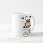 Funny Grumpy Owl Sprichwort Kaffeetasse (VorderseiteRechts)