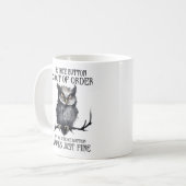 Funny Grumpy Owl Sprichwort Kaffeetasse (Vorderseite Links)