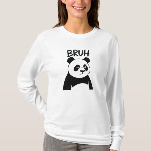 Funny Grumpy Panda Bruh Meme Humorous Panda T-Shirt (Vorderseite)