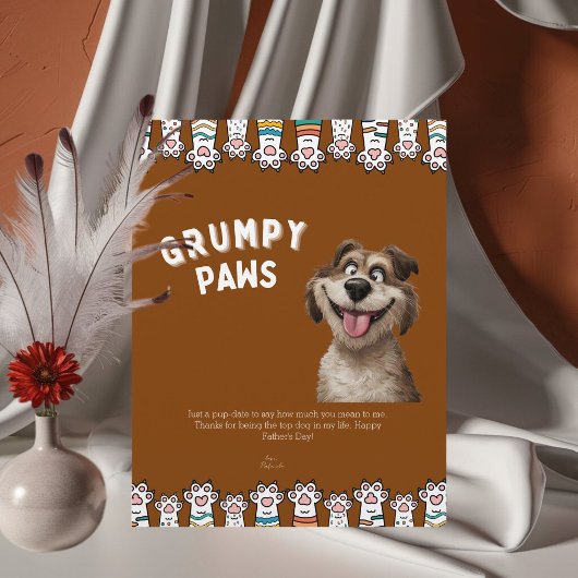 Funny Grumpy Paws Vatertag Letterhead Briefbogen