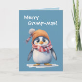 Funny Grumpy Penguin Grinch Weihnachtsfeiertag Karte (Vorderseite)