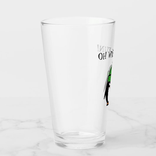 Funny grumpy Pinguin Weihnachts Cartoon Brauch Glas (Rechts)