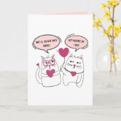 Funny Grumpy Sarcastic Valentinstag Cat Couple Karte (Gelbe Blume)