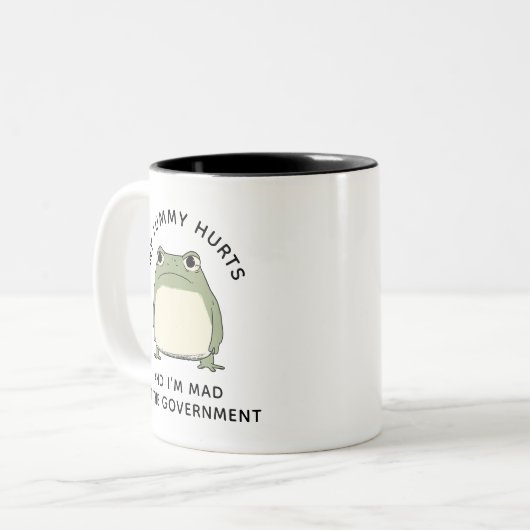 Funny Grumpy Toad Coworker Trendy Quote Office Zweifarbige Tasse (Vorderseite Links)