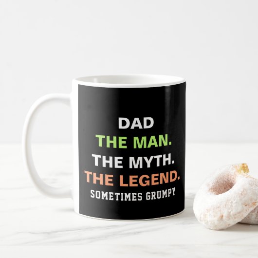 Funny Grumpy Vater Quote Typografie Kaffeetasse (Mit Donut)