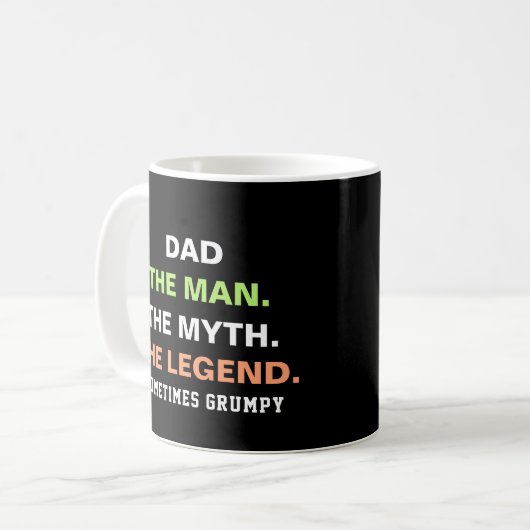 Funny Grumpy Vater Quote Typografie Kaffeetasse (Vorderseite Links)