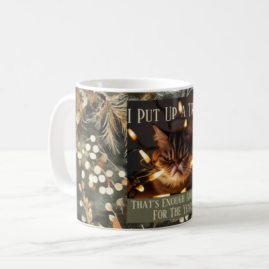 Funny Grumpy Weihnachten für Cat Lovers Kaffeetasse (Vorderseite Links)