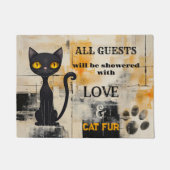 Funny Grunge Ocher Black Cat Fußmatte (Vorderseite)