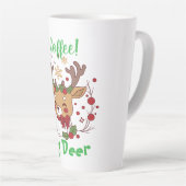 FUNNY Grüntöne & Brown COFFEE Deer Latte Tasse (Rechte Ecke)