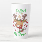 FUNNY Grüntöne & Brown COFFEE Deer Latte Tasse (Vorderseite)